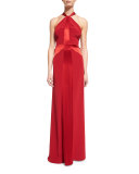 Halter Satin-Strip Gown