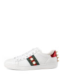 New Ace Studded Web Low-Top Sneaker, White