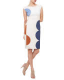 Scoop-Back Circle-Print Dress