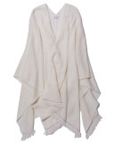 Fringed Cashmere Shawl w/ Chain Detail