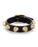 Giant Leather Golden Stud Bracelet