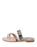 Susa Snakeskin Flat Slide Sandal, Multicolor