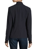 Ribbed Metallic Dickey W/ Cuffs, Bordeaux/Navy