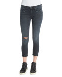 Ultra Distressed Capri Jeans, Steele