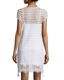 Andria Short-Sleeve Lace Tunic Dress 