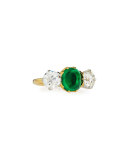 Estate Edwardian Tiffany Sugarloaf Emerald & Diamond Ring