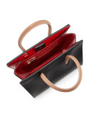 Paloma Small Calf Tote Bag, Black/Brown