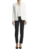 Danette Notched-Collar Stretch Blazer Jacket, Winter White