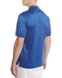 Cotton Zip Polo Shirt, Royal Blue