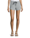 Kristy Drawstring-Waist Shorts, Heather Gray