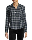 Barry Plaid Oxford Shirt, Green/Navy Blue