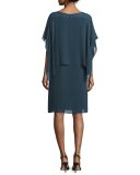 Draped Popover Silk Georgette Dress