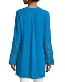 Jennifer Button-Front Eyelet Blouse, Plus Size 