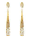 Malama Long Drop Starry Earrings, Light Horn