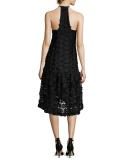 Sinead Sleeveless 3D Floral Cocktail Dress, Black