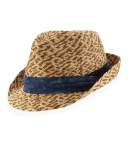 Boys' Braided Paper Fedora Hat, Tan