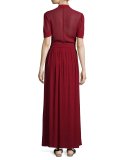 Kamil Short-Sleeve Maxi Dress, Rust