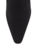 Luca Stretch-Crepe Knee Boot, Black