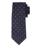 Textured Dot-Print Silk Tie