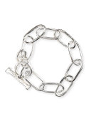 Silver Glamazon Elongated Oval Link Toggle Bracelet