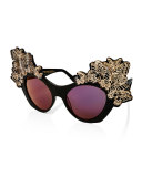 The Butterfly Mirrored Sunglasses, Black