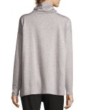 Oversized Fleece Funnel-Neck Top