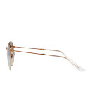 Icons Round Flash Folding Sunglasses, Bronze