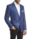 O'Connor Base Hopsack Sport Coat, Denim Blue