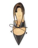 Ferme Rouge Self-Tie Red Sole Pump, Black 
