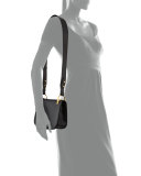Pionnière Leather Shoulder Bag, Black (Nero)