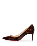 Decollette Tortoiseshell Red Sole Pump, Testa di Moro 