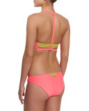 Popoyo Reversible High-Neck Swim Top, Hot Pink