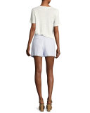 Tie-Front Wrap Shorts, Sky