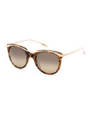Elkins Rounded Square Polarized Sunglasses, Tortoise/Gold