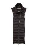 Quilted Funnel-Neck Dickey, Black