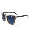 Charlie and the Angels Flat-Top Cat-Eye Sunglasses, White/Black