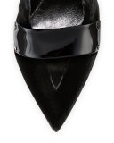 Sculptural Lucite®-Heel Velvet Pump, Black