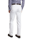 Straight-Leg Denim Jeans, White