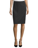 Techno Cady Pencil Skirt, Black
