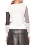 Patchwork Knit Pullover Sweater