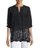 Avalon 3/4-Sleeve Pintucked Tunic, Plus Size  
