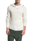 Textured Cotton Pullover Hoodie