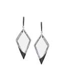 Reckless Crystal Kite 14k Drop Earrings with Black Diamonds