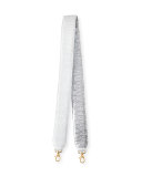 Two-Tone Crocodile Guitar Strap for Handbag, White/Silver