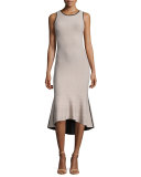 Reversible Sleeveless Tulip Dress, Black/Blush