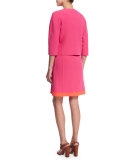 Sleeveless Two-Tone A-Line Dress, Watermelon