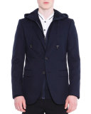Attitude Two-Button Soft Jacket, Navy