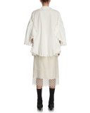 Poplin Shirt with Ruffle Trim 