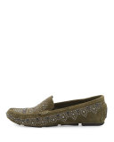 Uma Studded Suede Loafer, Pine