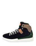 Avyd Suede Hybrid Hiker-Sneaker, Navy Blue/Green/Brown